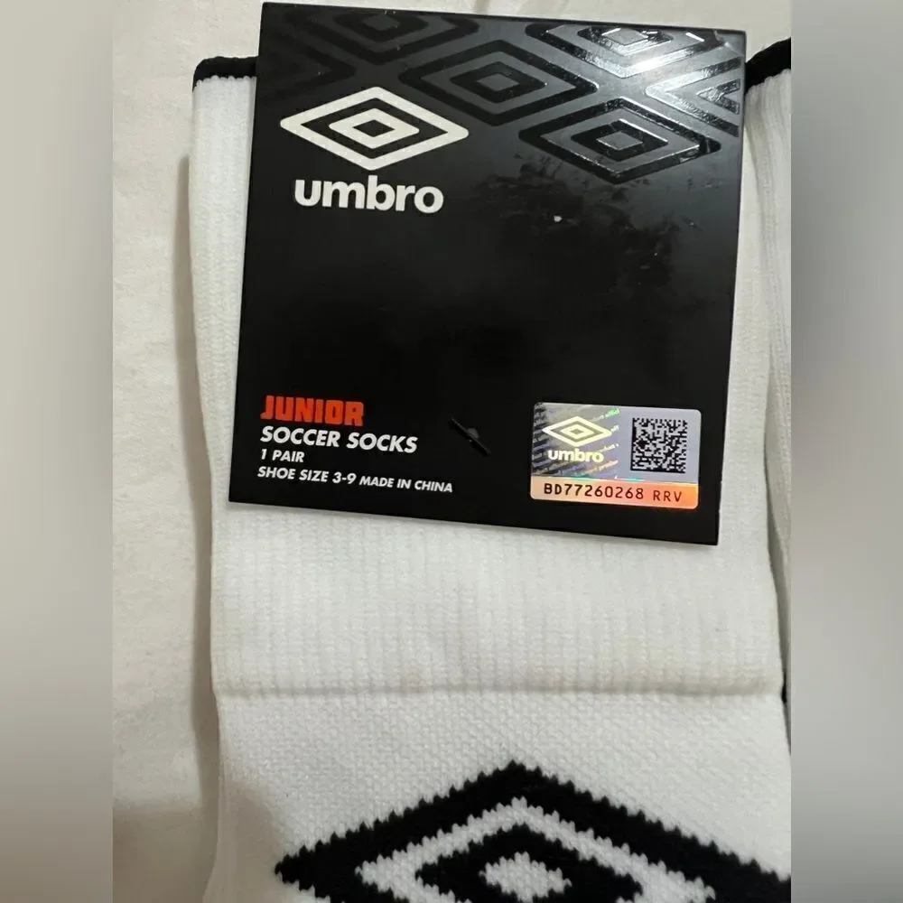 Umbro Junior Soccer Socks. Shoe size 3-9. 3 pairs!